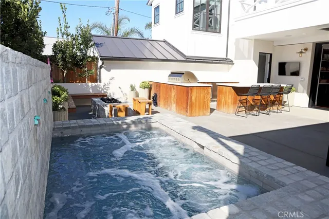 an outdoor view with patio