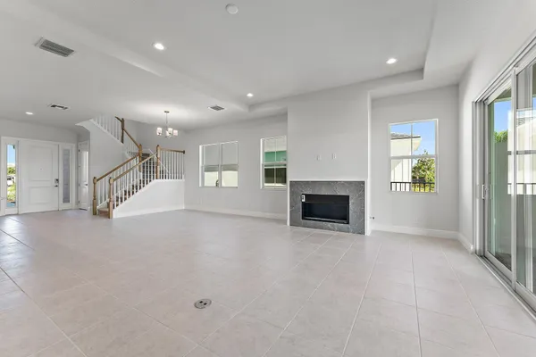 a view of a park with palm trees