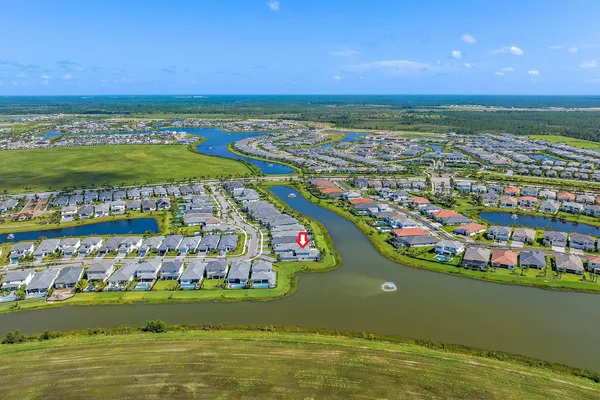 a view of a city with an ocean