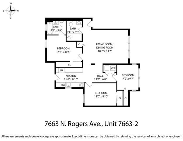 $3,100 | 7663 North Rogers Avenue, Unit 3, Chicago, IL 60626