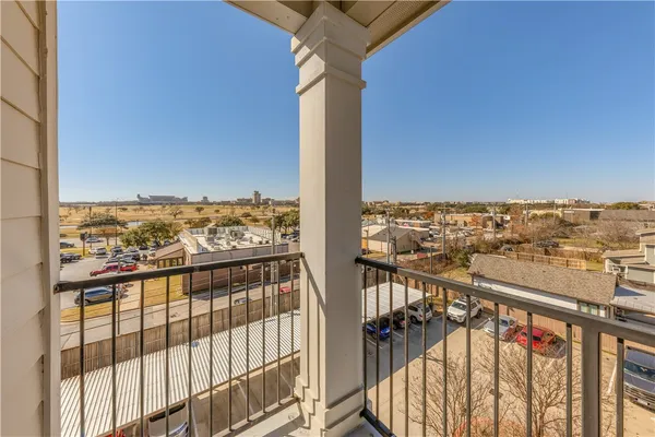 a view of city from a balcony