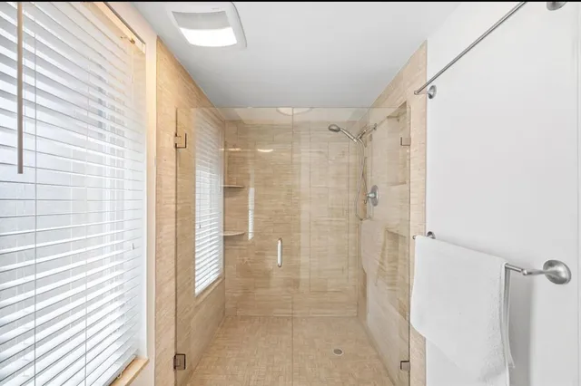 a bathroom with a shower