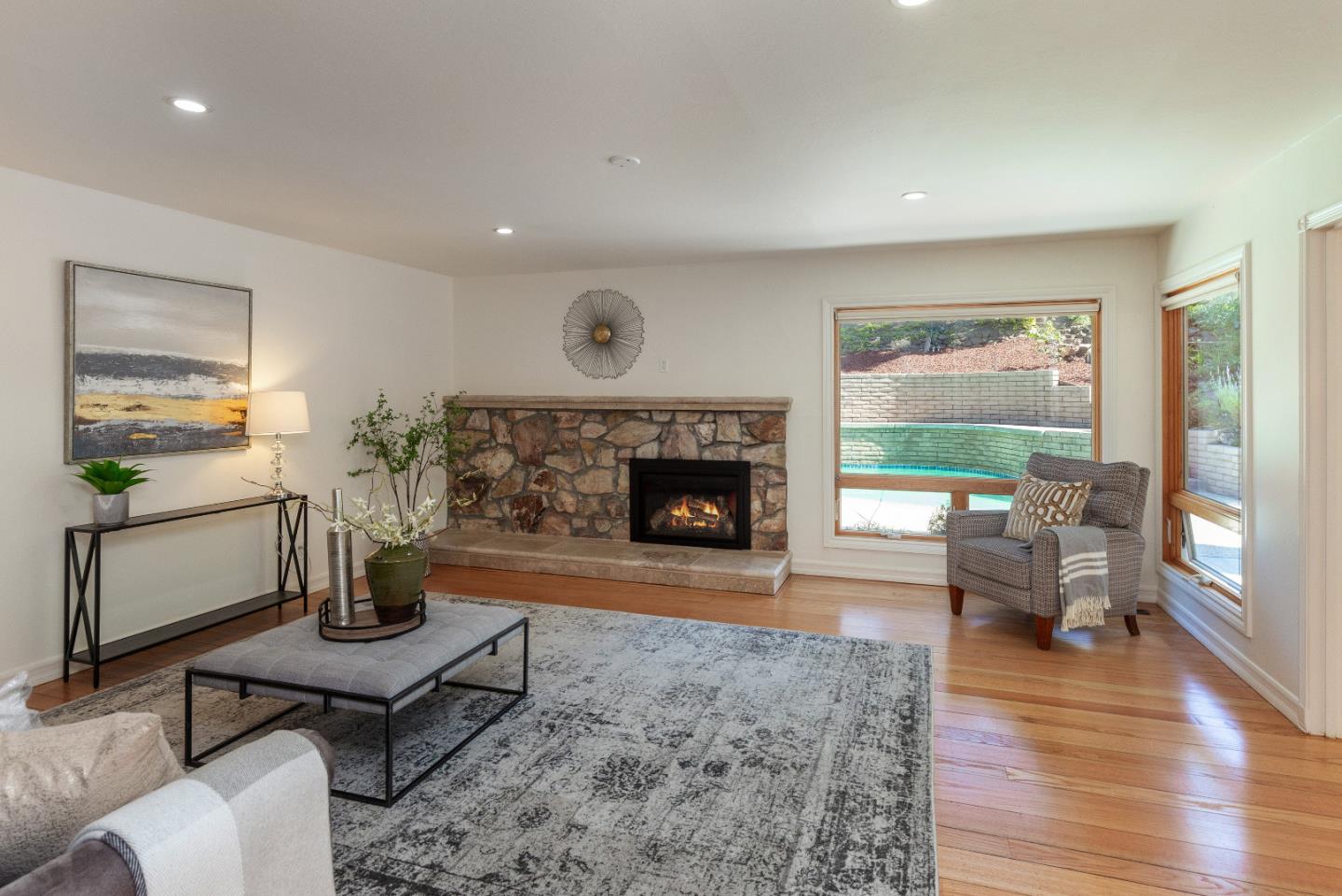 14920 Jerries Drive Saratoga, CA 95070 - Photo 7 of 34 a living room with furniture and a fireplace