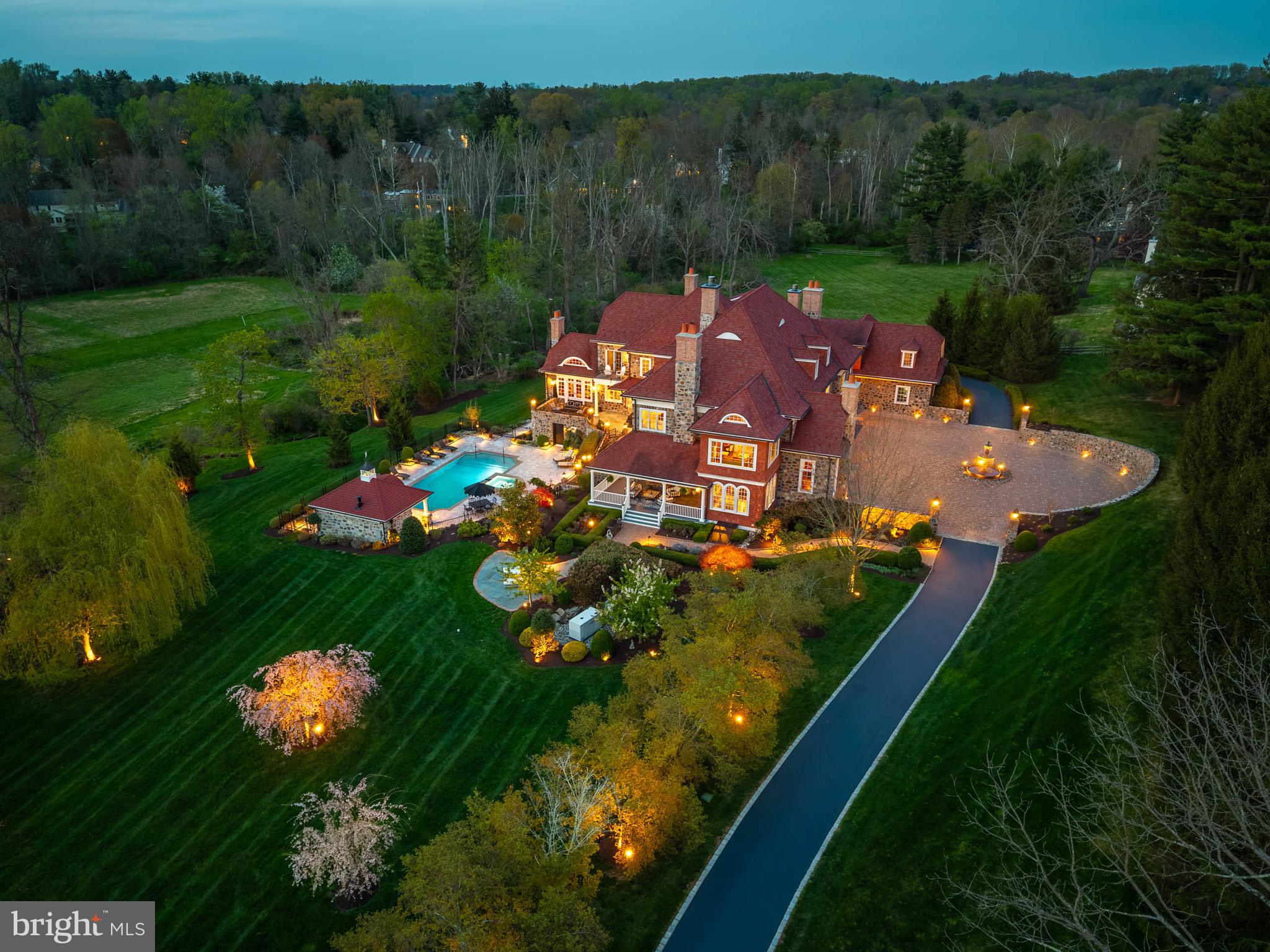 1075 South Leopard Road Berwyn, PA 19312 - Photo 2 of 111 Dusk Aerial