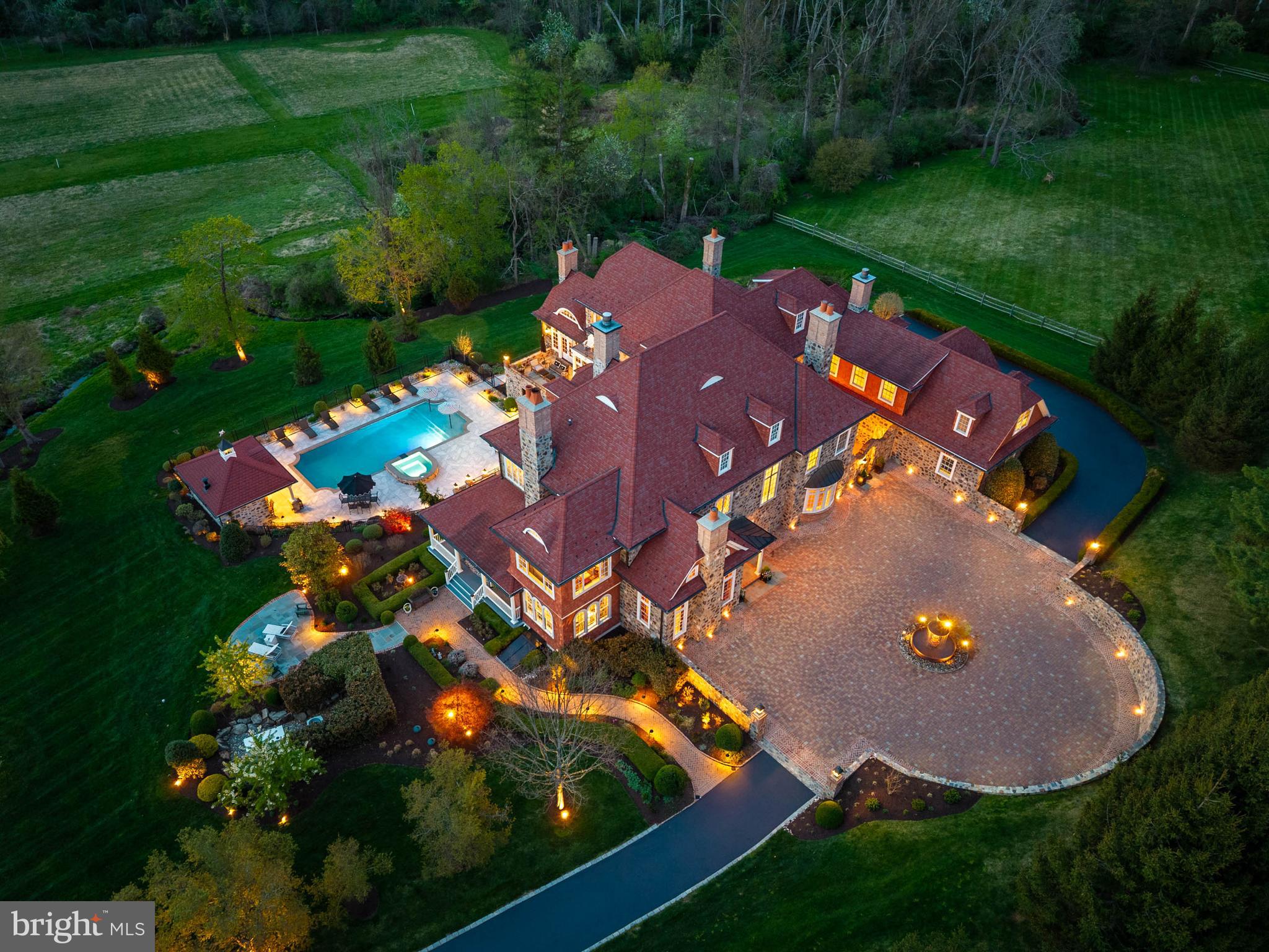 1075 South Leopard Road Berwyn, PA 19312 - Photo 3 of 111 Dusk Aerial