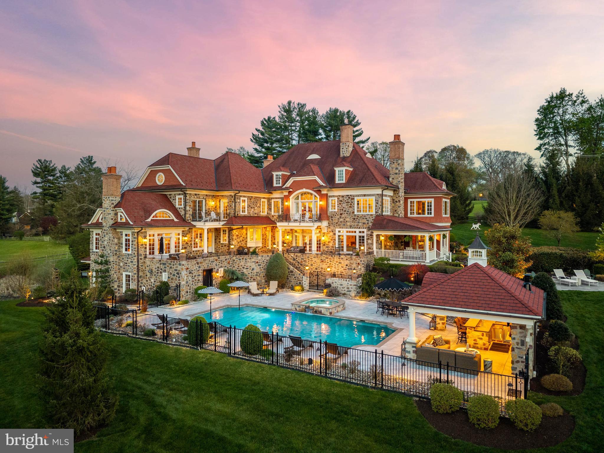 1075 South Leopard Road Berwyn, PA 19312 - Photo 5 of 111 Twilight Aerial Rear