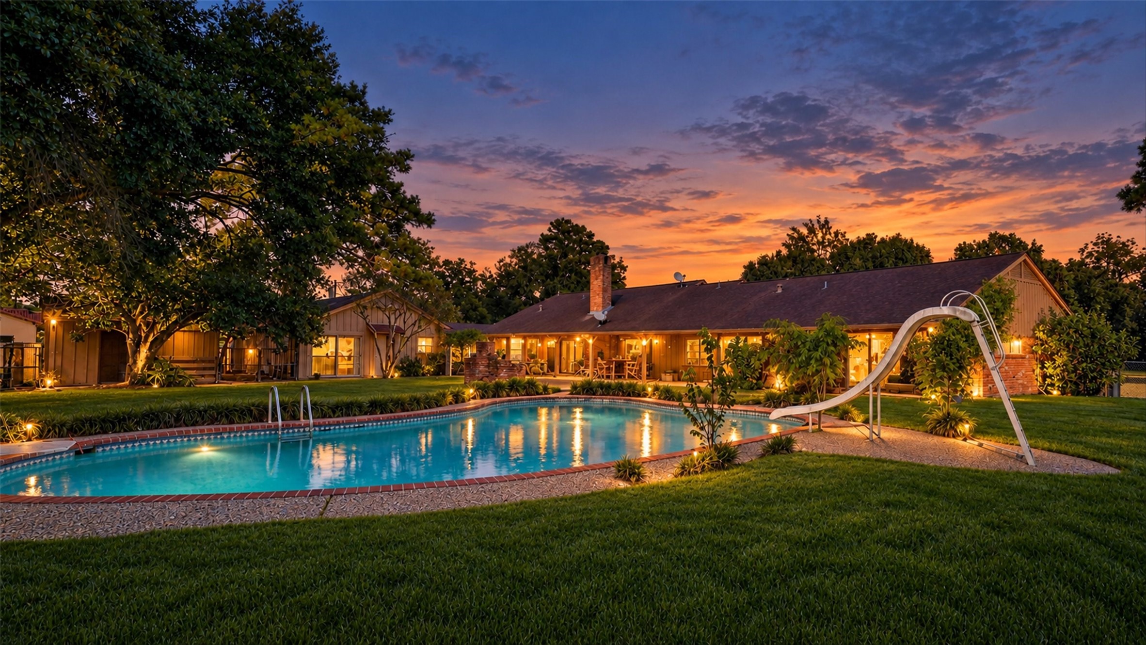 Picture the perfect Texas evening as the sun sets over your private backyard paradise. The pool sparkles beneath the evening sky while laughter fills the air. Imagine family gatherings, weekend barbecues, and quiet evenings relaxing on your covered patio. From summer afternoons in the pool to peaceful sunsets surrounded by nature, every day feels like a getaway. Here, you're not just buying a home—you're creating a lifetime of memories.