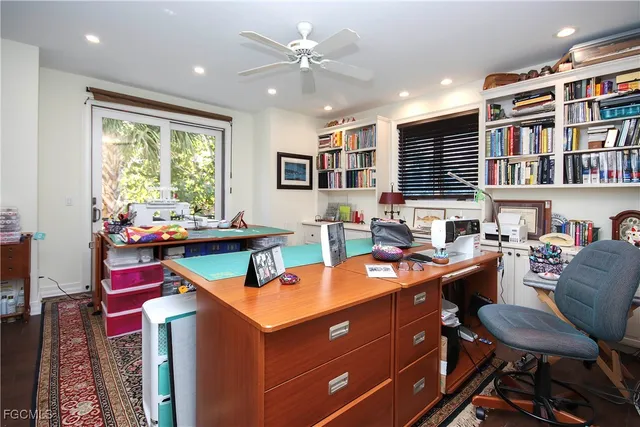 a view of a yard with palm tree