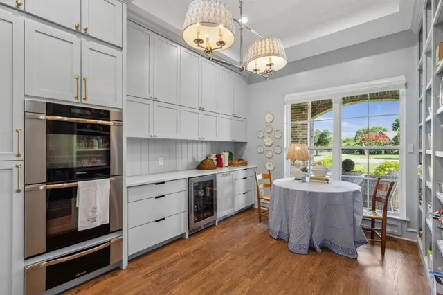a kitchen with lots of counter top space
