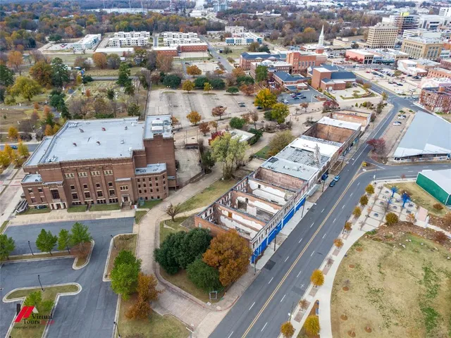 an aerial view of a city