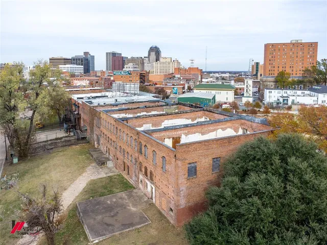 a view of a building with a window