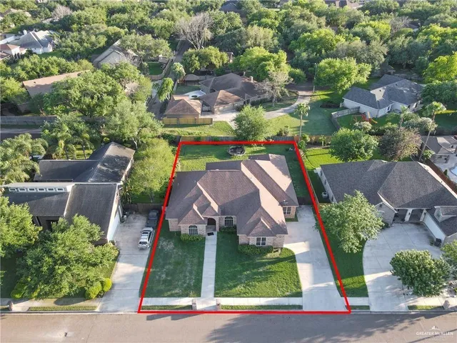 an aerial view of a house