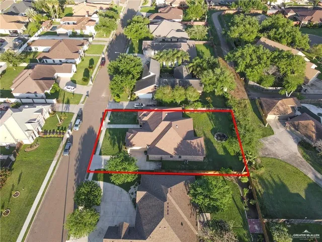 an aerial view of a house