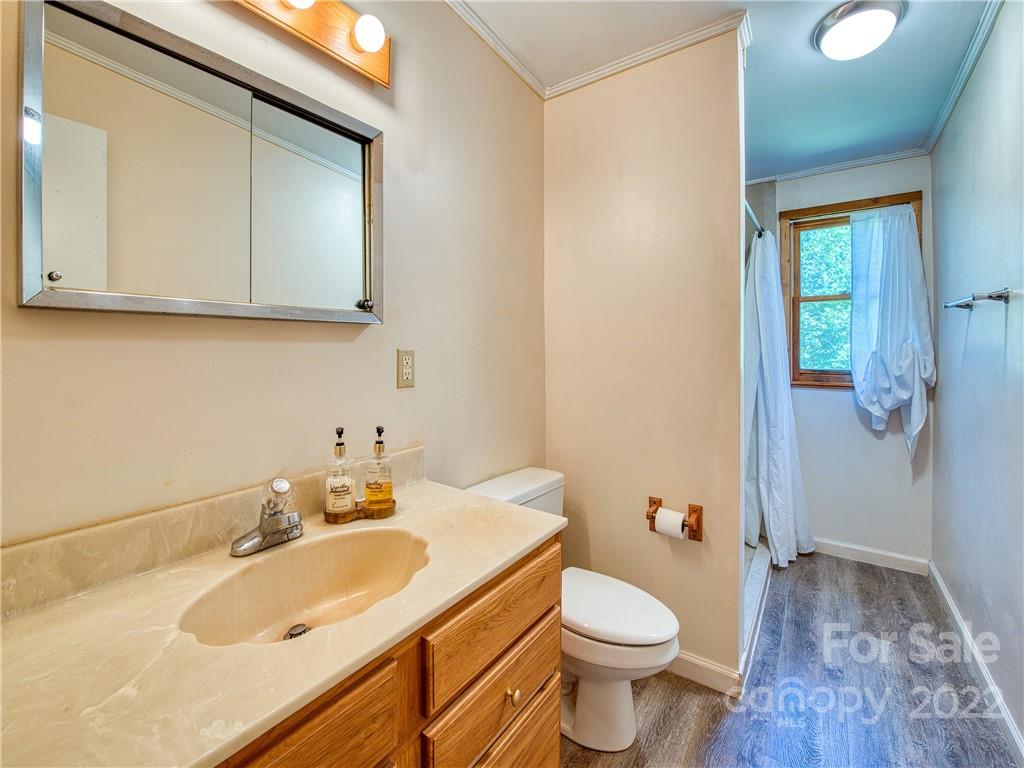 5474 Soco Road Maggie Valley, NC 28751 - Photo 18 of 48 a bathroom with a sink and a toilet