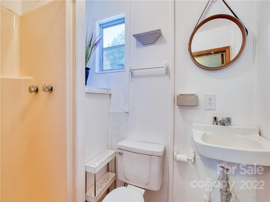 5474 Soco Road Maggie Valley, NC 28751 - Photo 44 of 48 a bathroom with a toilet a sink and a mirror