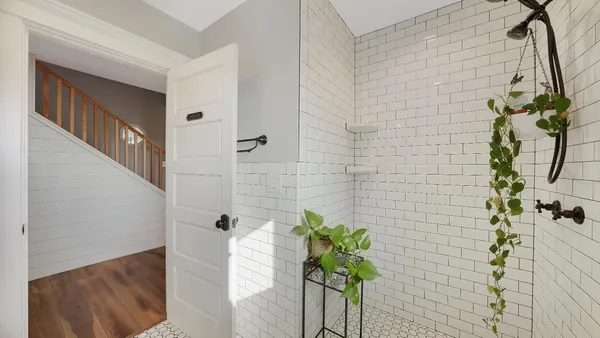a bathroom with a shower