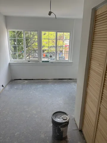 an empty room with a window