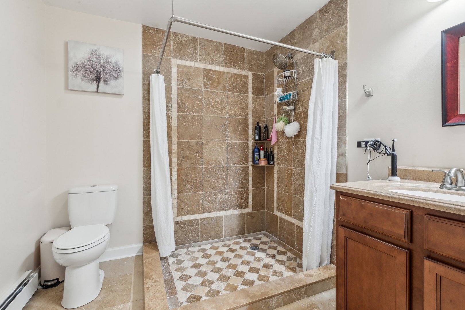 204 Oakleaf Road Lake In The Hills, IL 60156 - Photo 22 of 41 a bathroom with a shower toilet and sink