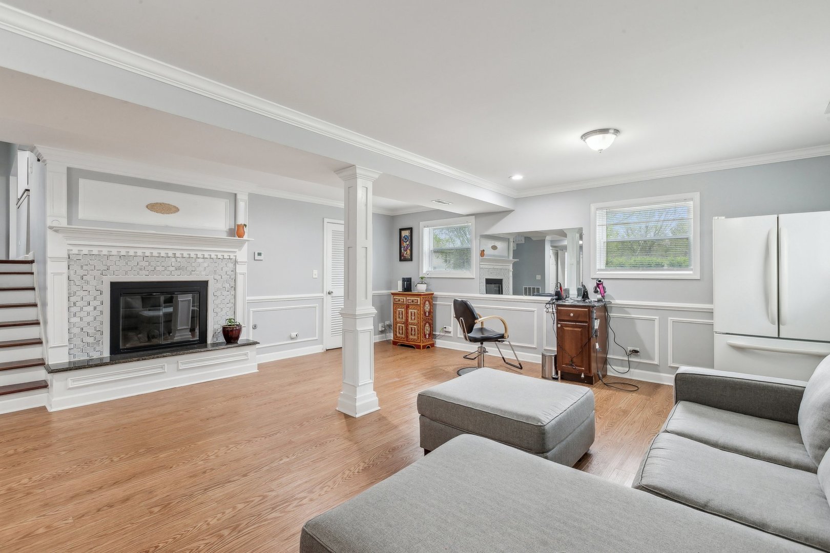 204 Oakleaf Road Lake In The Hills, IL 60156 - Photo 26 of 41 a living room with furniture and a fireplace