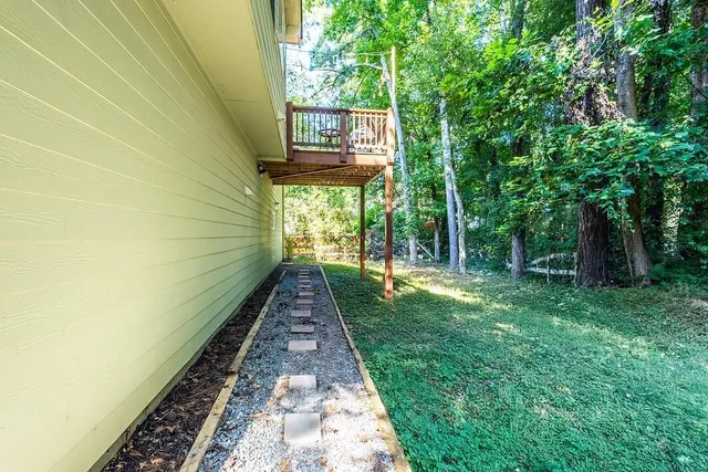 a house view with a garden space