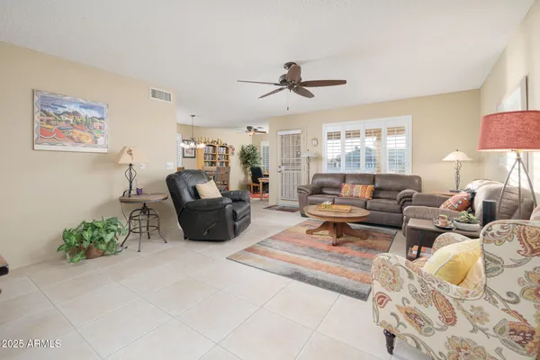 a living room with furniture