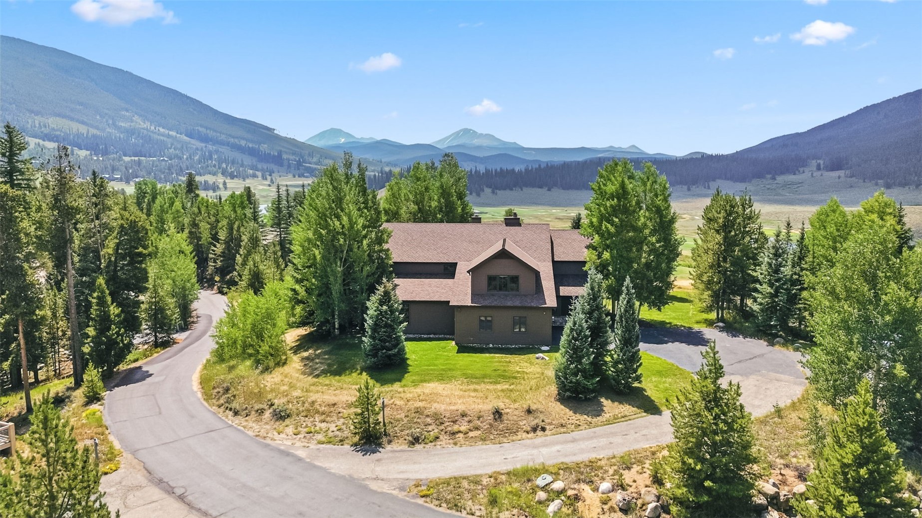 272 Penstemon Road Keystone, CO 80435 - Photo 48 of 50 Aerial view of 272 Penstemon and the surrounding golf course and mountain views.