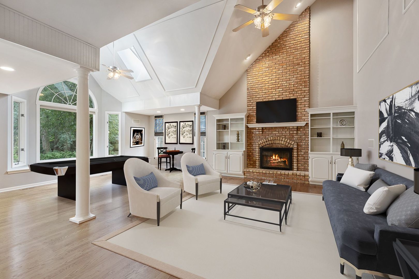 1540 West Wiesbrook Road Wheaton, IL 60189 - Photo 3 of 36 a living room with furniture fireplace and a large window