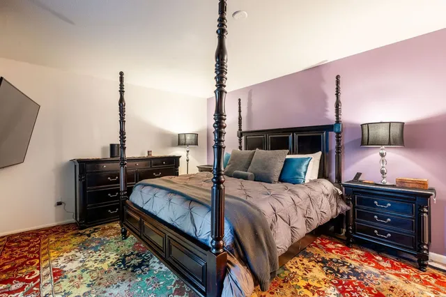 a backyard of a house with a shaded area