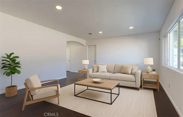 a living room with furniture