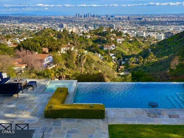a living room with furniture