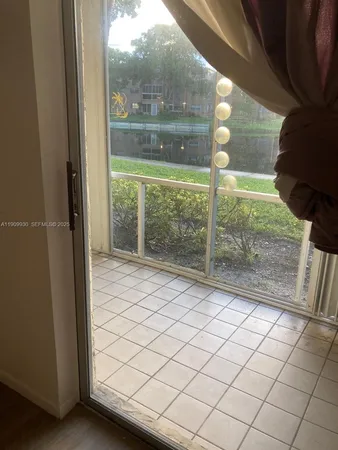 a view of a glass door