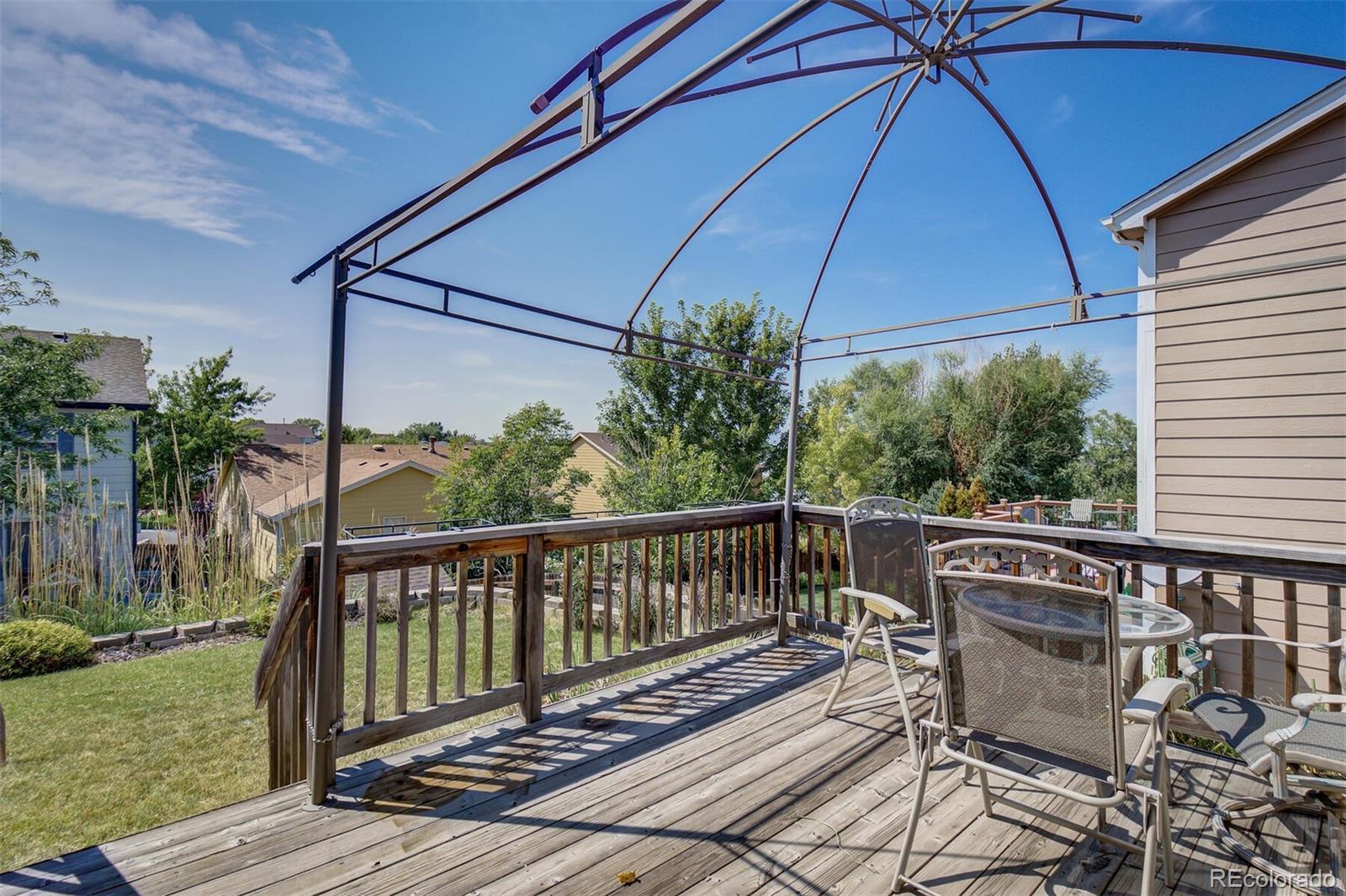 5555 South Rome Street Aurora, CO 80015 - Photo 29 of 34 a view of balcony with wooden floor and outdoor seating