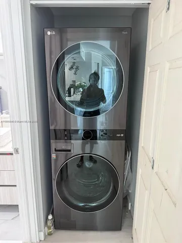 a close view of washer and dryer
