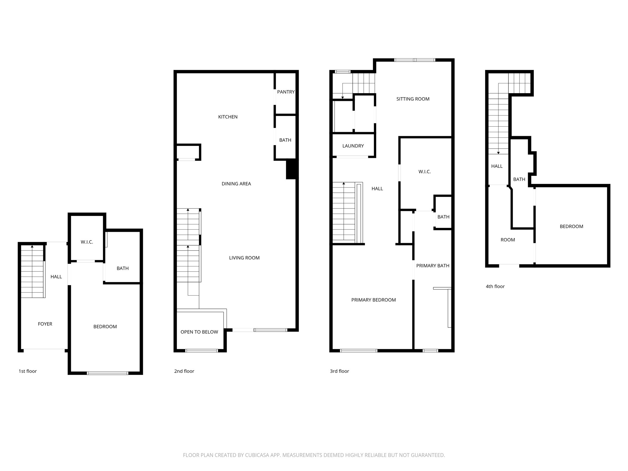 1310 West Dallas Street Houston, TX 77019 - Photo 47 of 50 Four thoughtfully designed levels create a layout that lives larger than expected—guest space on the entry level, open-concept living and kitchen on the second, a private primary suite and sitting area on the third, and a flexible fourth-floor room. Vertical living done right.