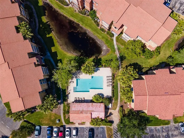 an aerial view of a house