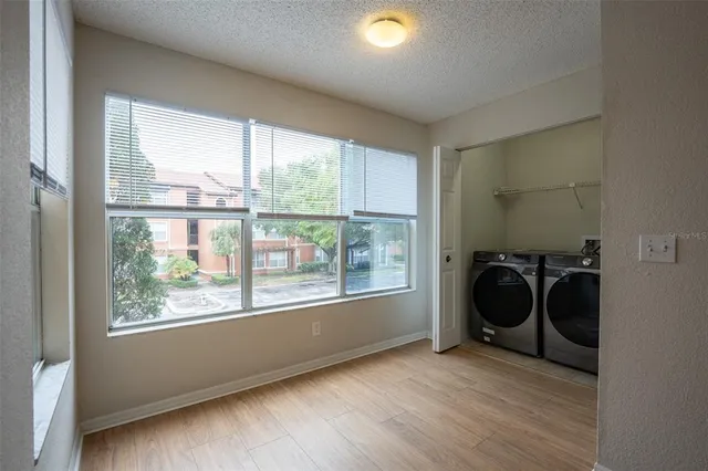 a view of a storage and utility room