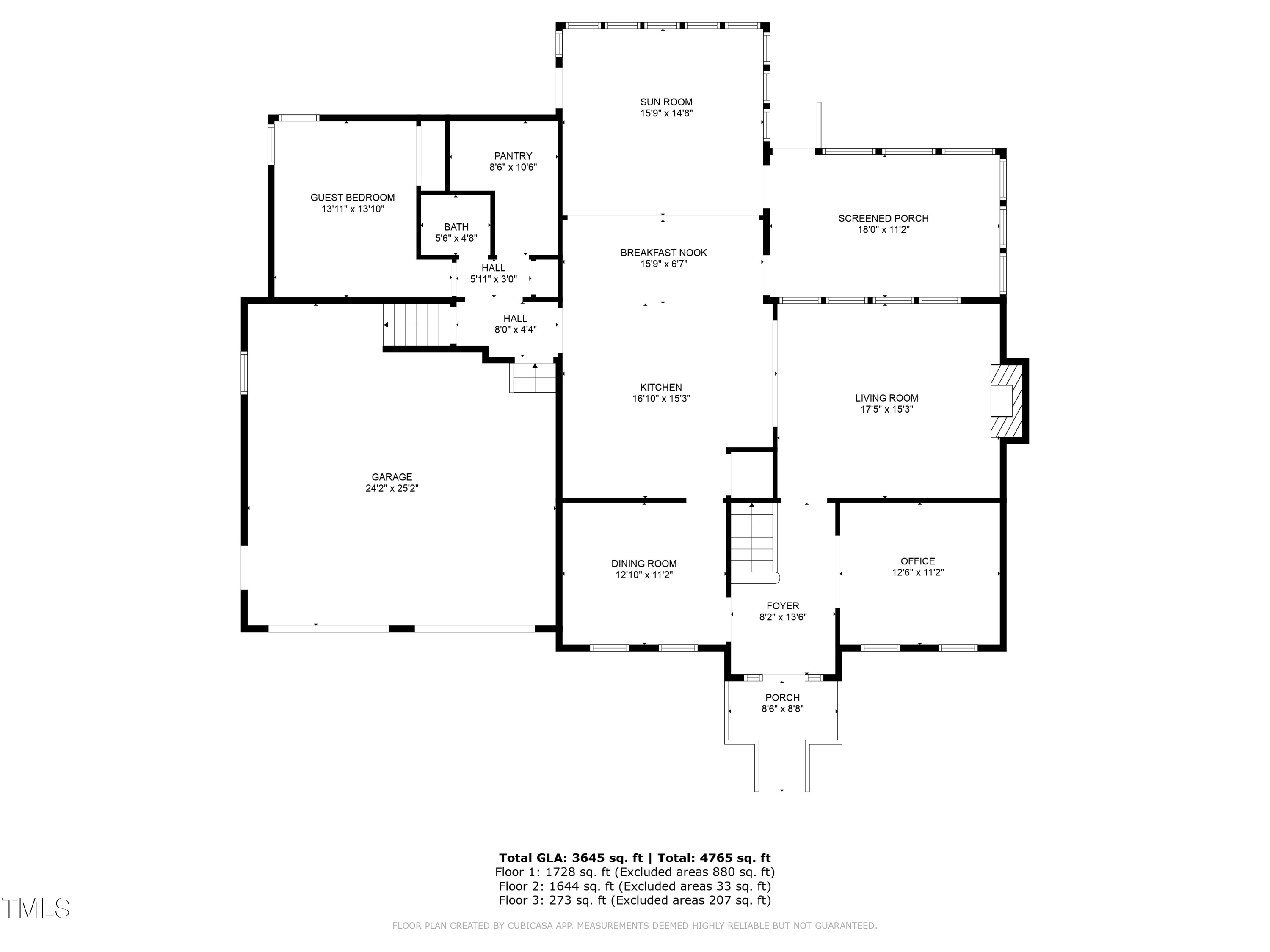 9404 Floral Ridge Court Raleigh, NC 27613 - Photo 58 of 60 1st Floor Sketch