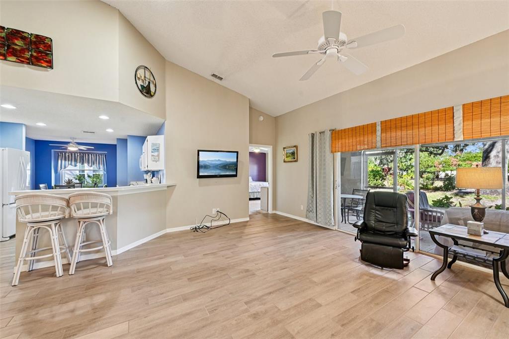 2215 Olive Branch Drive Sun City Center, FL 33573 - Photo 4 of 60 a living room with furniture a flat screen tv and a large window
