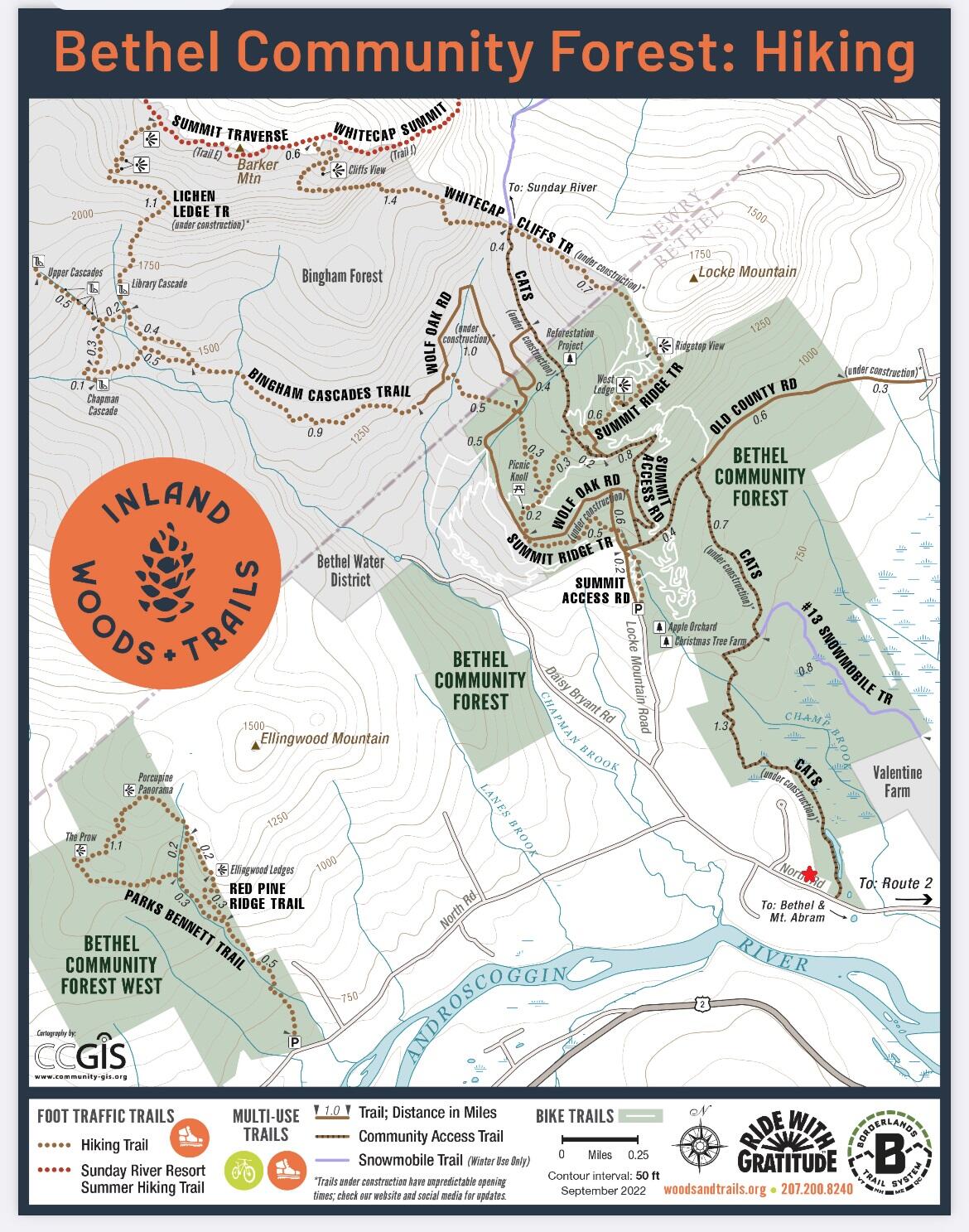 325 North Road Bethel, ME 04217 - Photo 49 of 49 Trail map-hiking
