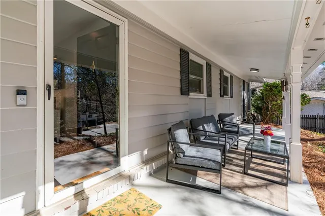 a outdoor living space with patio furniture