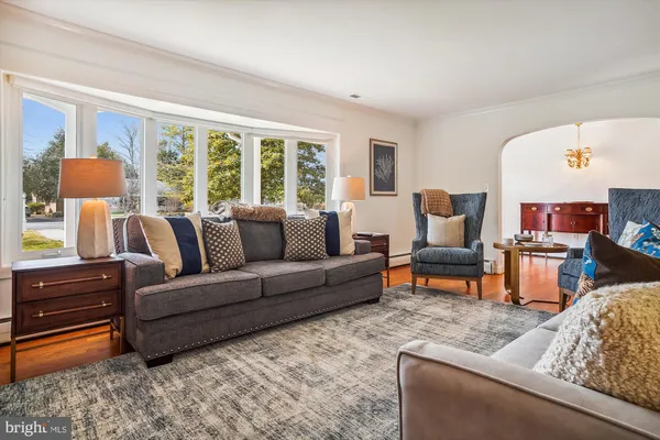 a living room with furniture and a couch