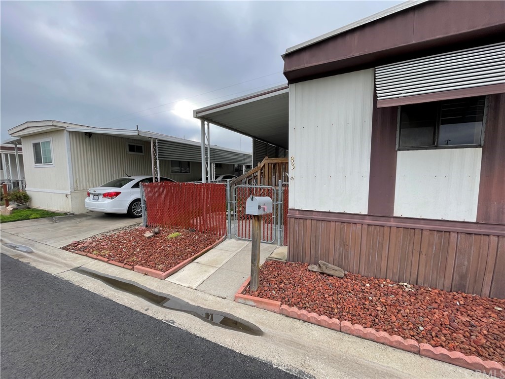 a car parked in front of a house