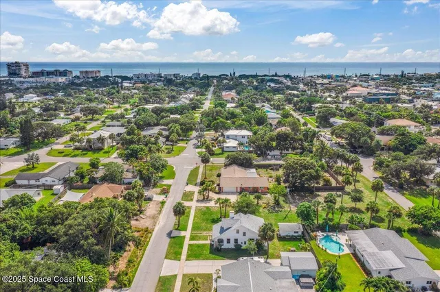 an aerial view of multiple house