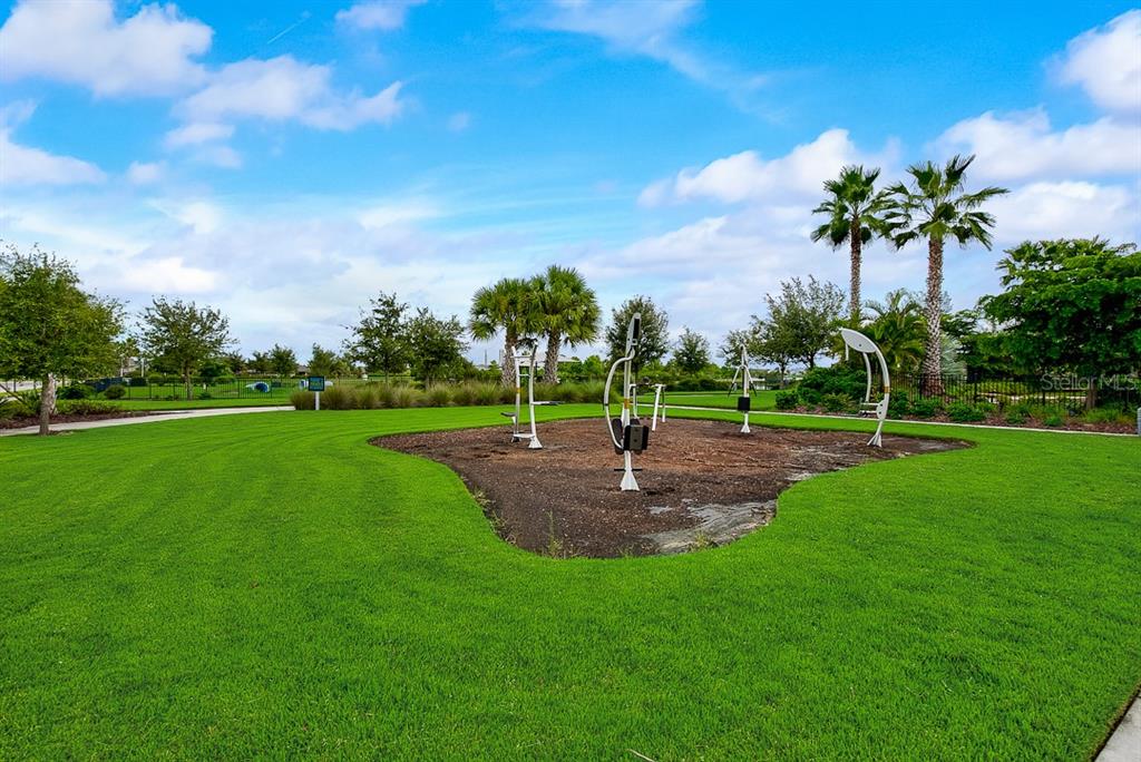 6262 Goldcoast Avenue Apollo Beach, FL 33572 - Photo 54 of 65 a view of a fountain in front of a house with a big yard