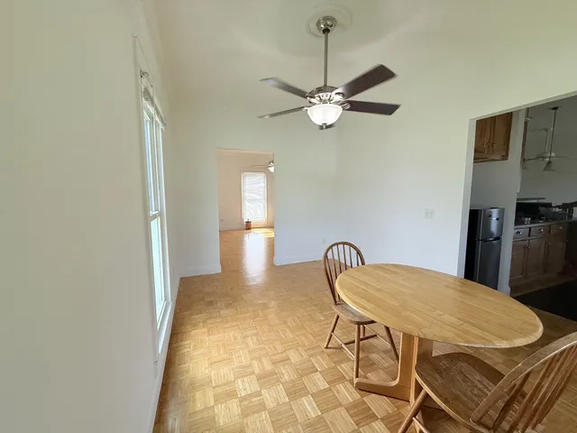 a view of a livingroom with a window
