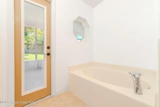 a bathroom with a tub
