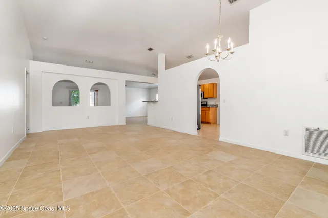 a view of a livingroom with a chandelier