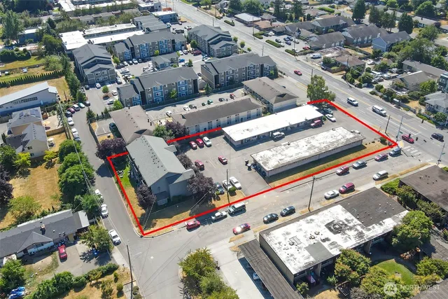 an aerial view of a city