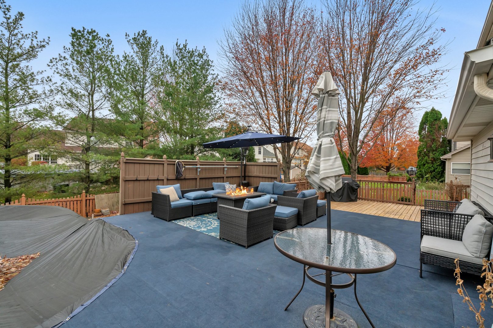 7312 Atkinson Circle Plainfield, IL 60586 - Photo 25 of 27 a view of a patio with couches and a fire pit
