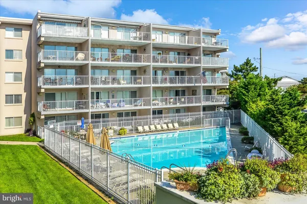 a view of an outdoor space and a swimming pool